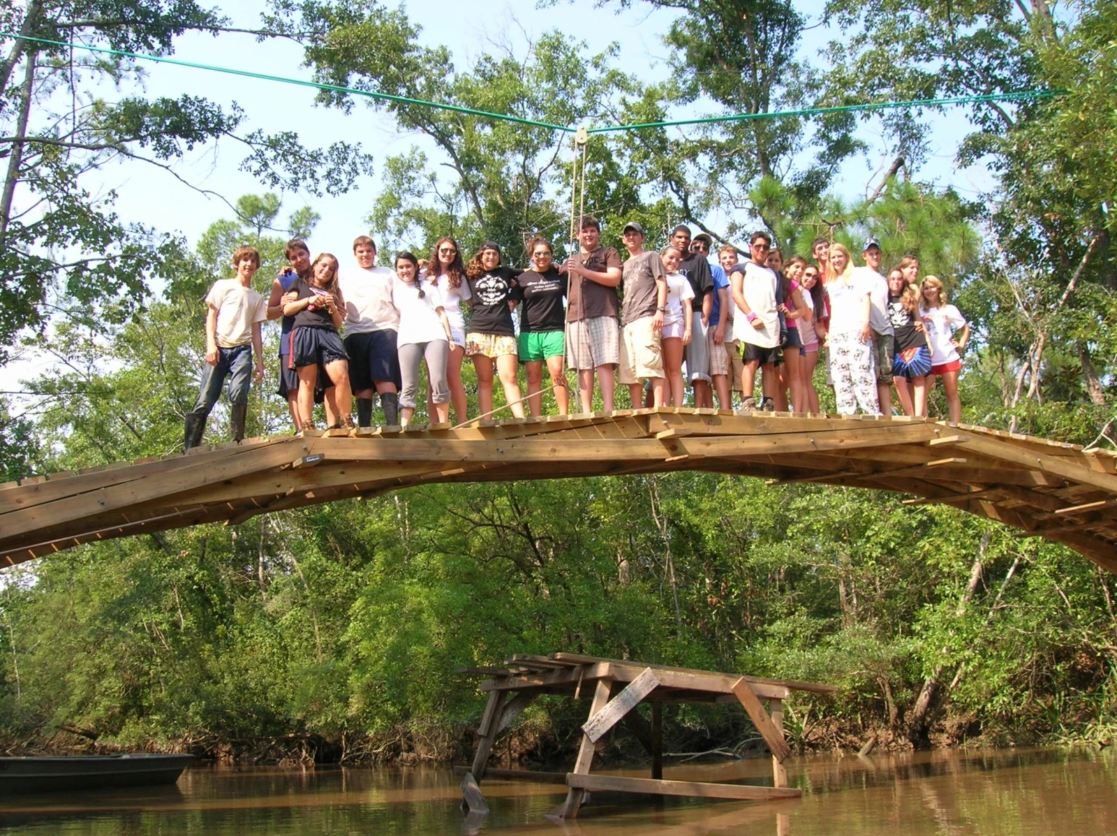VISIONS teens taking pose on footBridge at Katrina