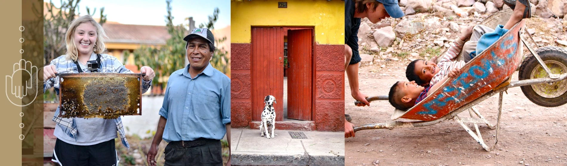 bee keeping, high school peru volunteers with children