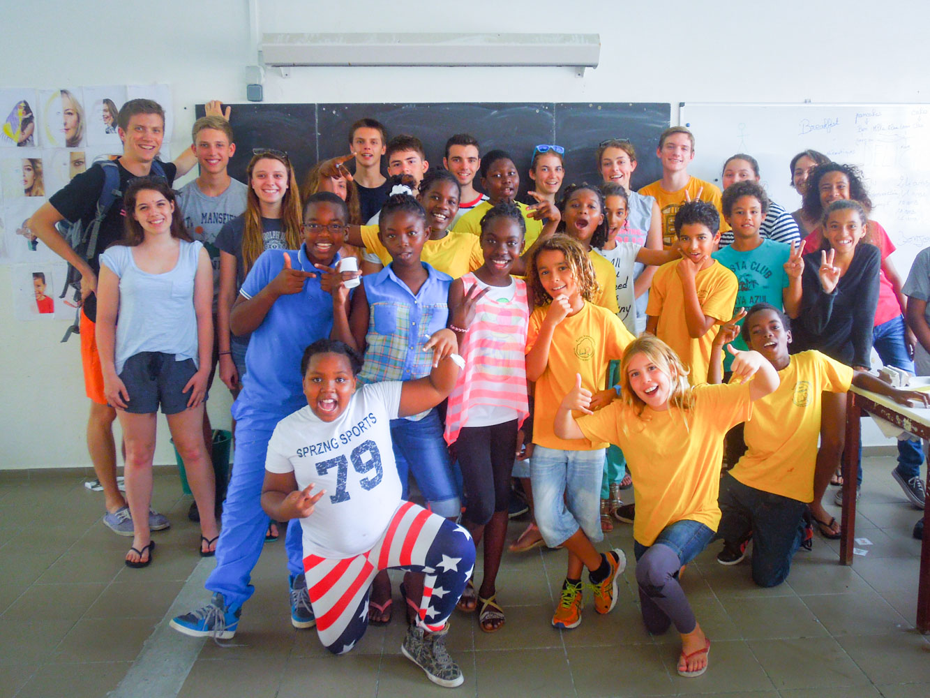 VISIONS participants running summer camps with local children in Marie-Galante.