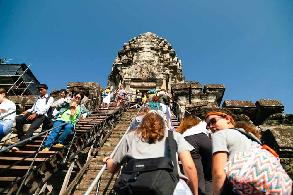 Teen volunteers experience cultural immersion on their visit to Angkor Wat.