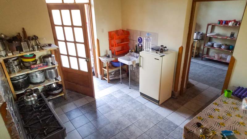 Kitchen in home away from home in Peru