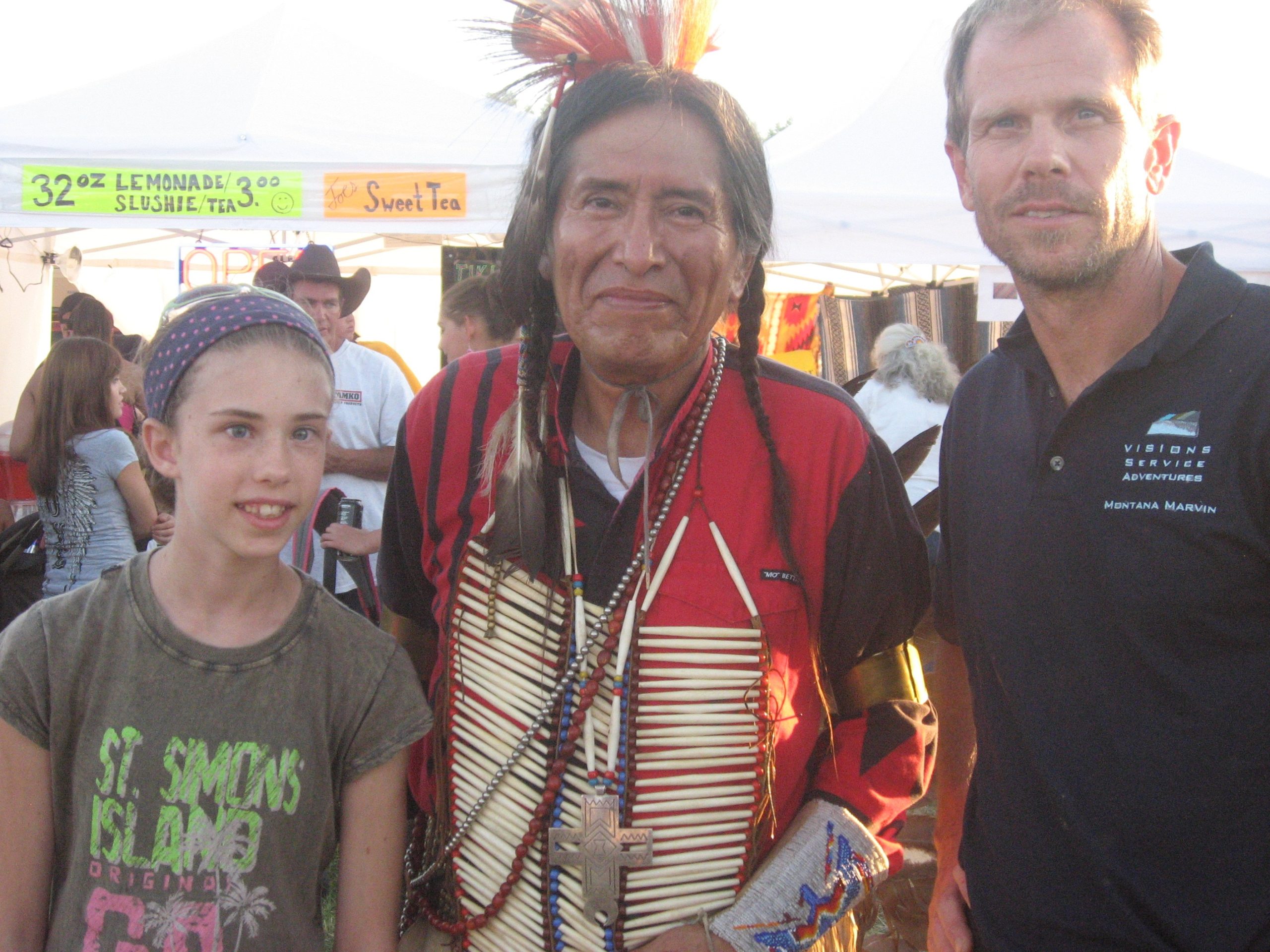 Maya, Mike Running Deer and Marvin in Lame Deer, MT