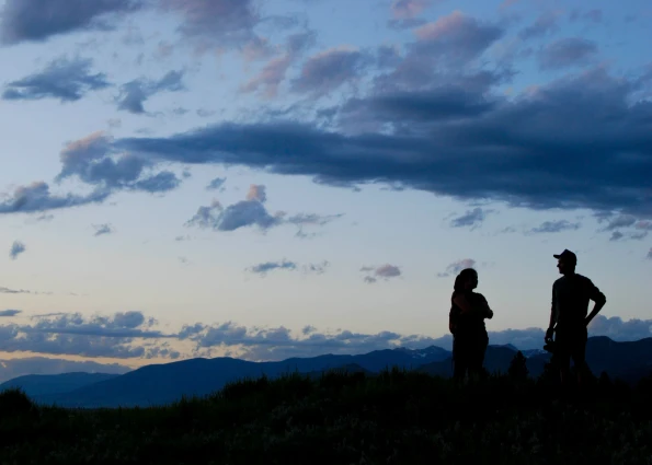 Visions leaders from around the world look out at sunset in Montana