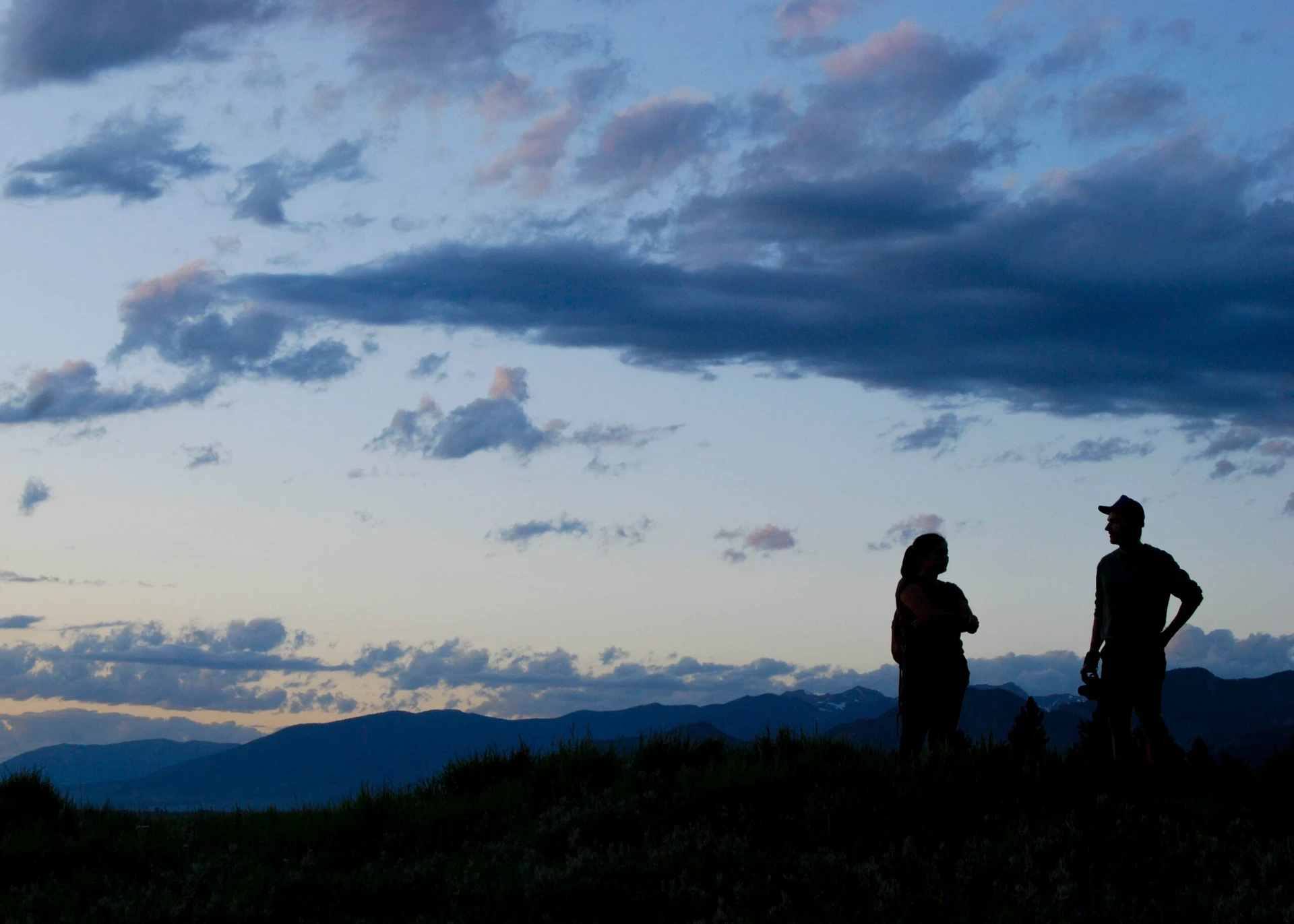 Visions leaders from around the world look out at sunset in Montana