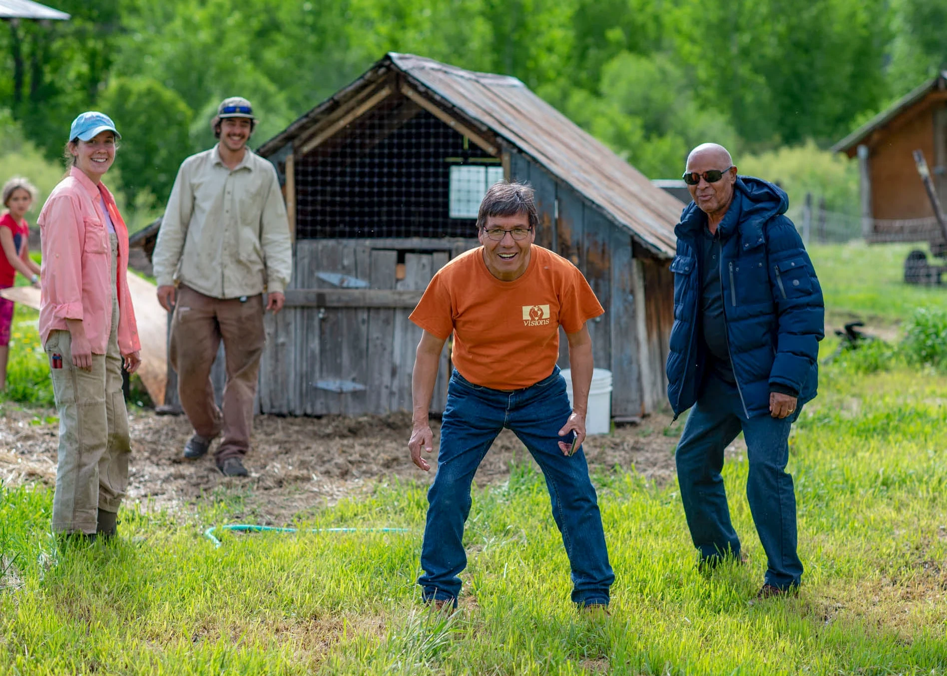 VISIONS leaders from around the world bend knees for in anticipation of farm work in Montana