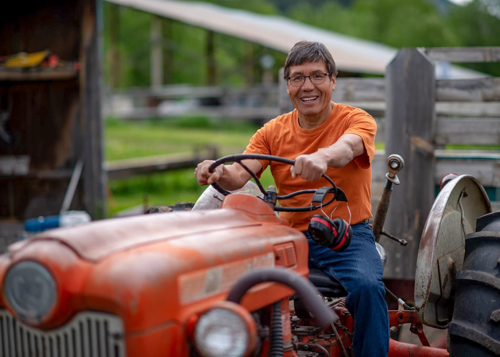 VISIONS leader from Peru tests out tractor in Montana